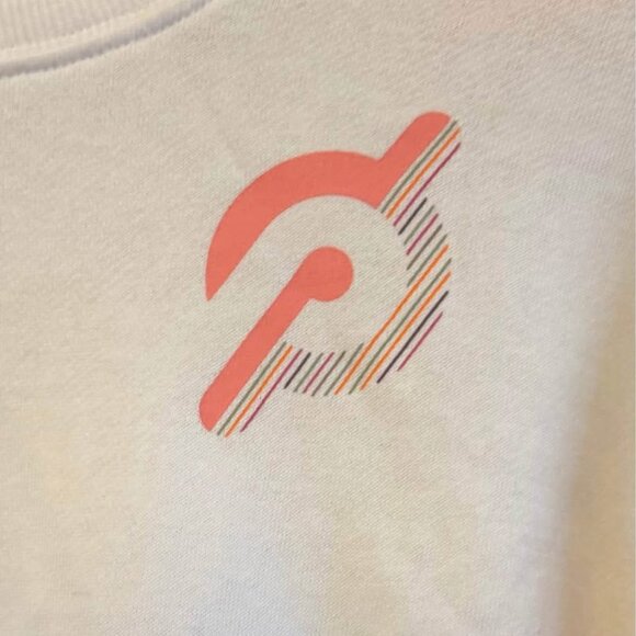 Women’s Peleton Crew Neck Colorblock Pink & WhitePullover Sweatshirt-Size Medium - Picture 6 of 9